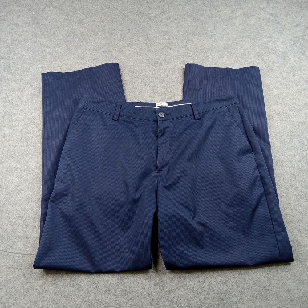 Adidas Pants Mens 36x32 Blue Climalite Golf Pinstripe Woven Casual Performance